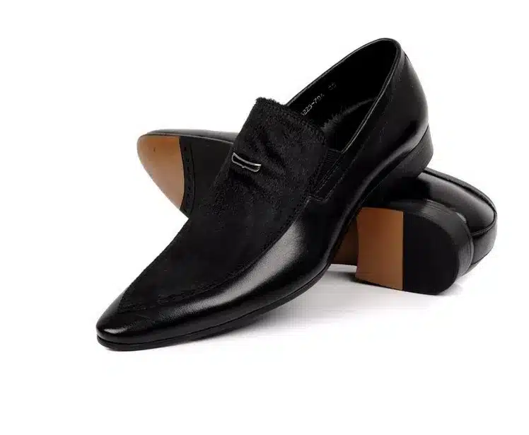 Large size EUR45 fashion Black flats genuine leather mens suede dress shoes pointed toe business dress shoes mens wedding shoes 11