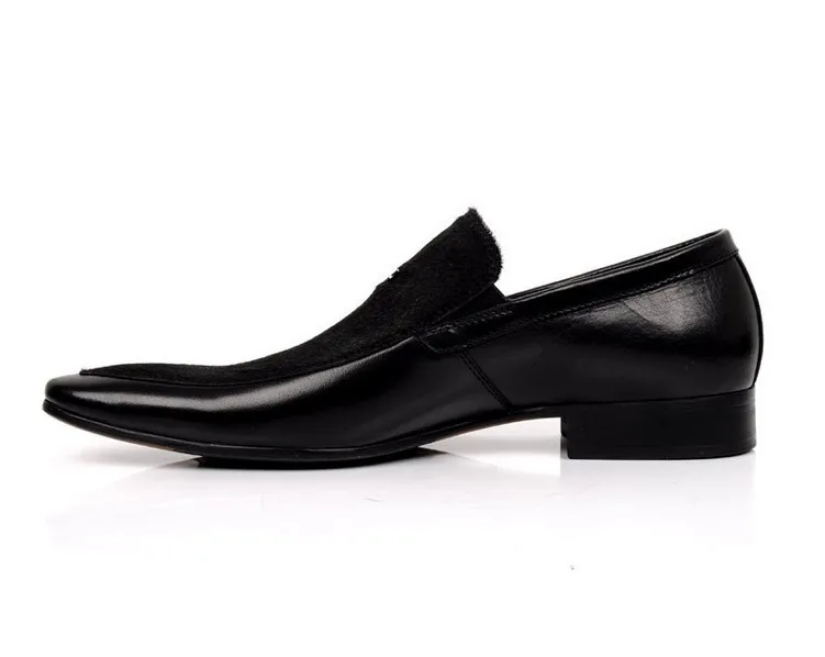 Large size EUR45 fashion Black flats genuine leather mens suede dress shoes pointed toe business dress shoes mens wedding shoes 14
