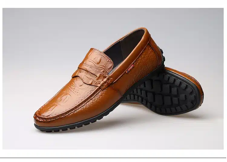 MVVT 2017 New Slip-On Men Formal Shoes Basic Dress Shoes Genuine Leather Shoes Men Fashion Crocodile Grain Men Flats 25