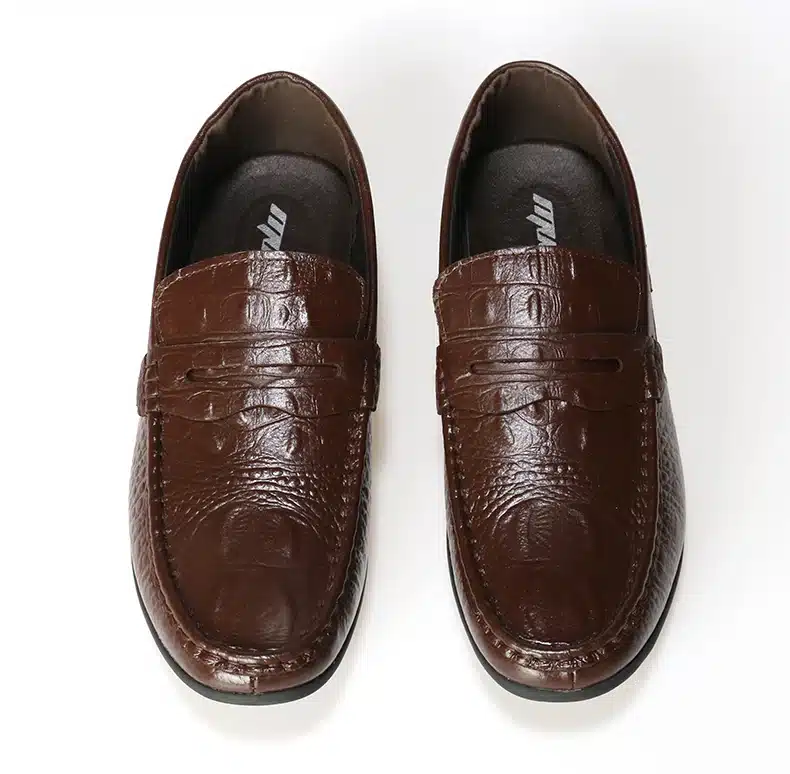 MVVT 2017 New Slip-On Men Formal Shoes Basic Dress Shoes Genuine Leather Shoes Men Fashion Crocodile Grain Men Flats 34