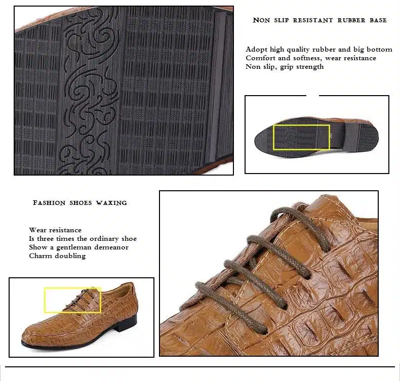 BIMUDUIYU Fashion Crocodile Grain Genuine Leather Lace-Up Business Shoes Men Dress Leather Shoes zapatos hombre Big Size 39-49 23