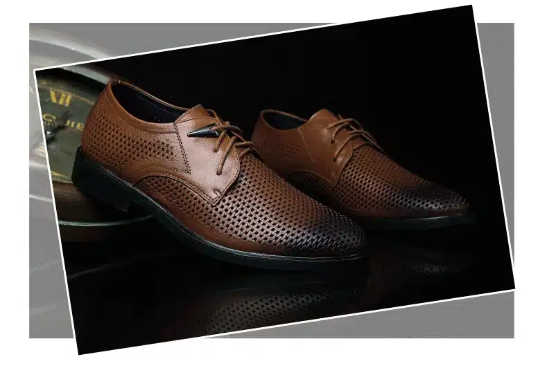 Plus size 38-47 Genuine Leather Shoes Men Oxford Breathable Hollow-out Dress Shoes Business Men Shoes Summer Formal Shoes 16