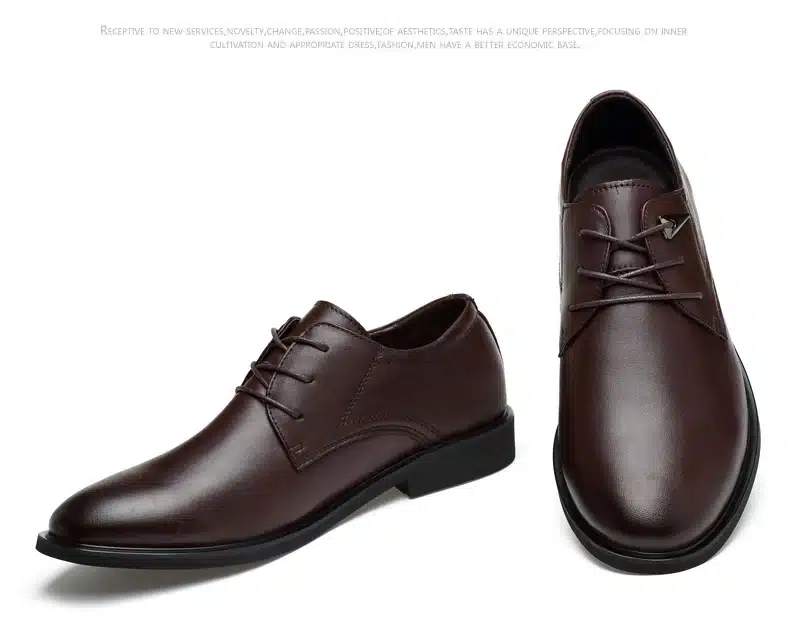 MVVT Plus Size Genuine Leather Dress Shoes Fashion Pointed Toe Men Oxfords High Quality Men Shoes Solid Men Flats Shoes 41