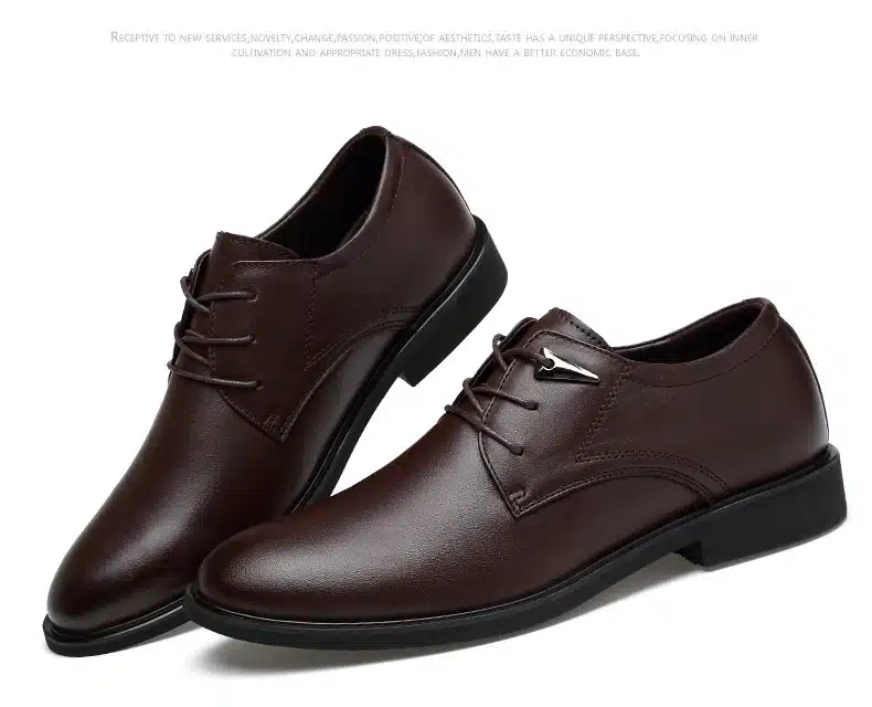 MVVT Plus Size Genuine Leather Dress Shoes Fashion Pointed Toe Men Oxfords High Quality Men Shoes Solid Men Flats Shoes 42
