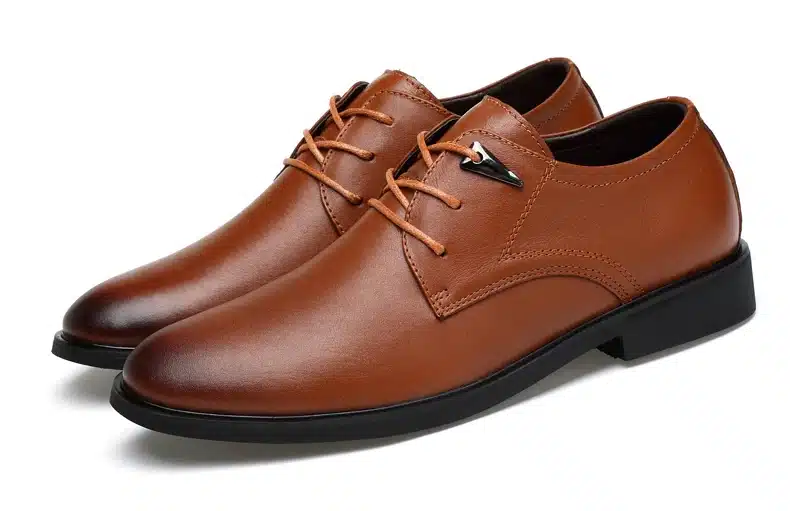 MVVT Plus Size Genuine Leather Dress Shoes Fashion Pointed Toe Men Oxfords High Quality Men Shoes Solid Men Flats Shoes 43