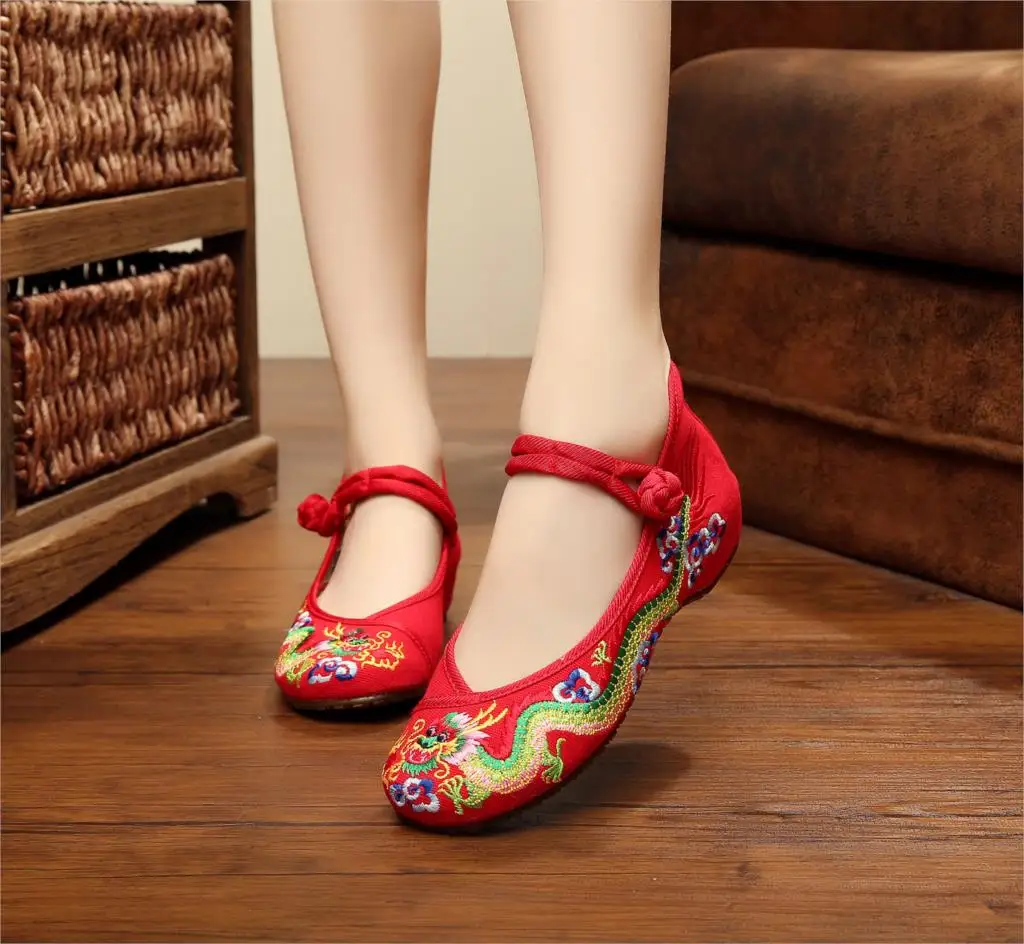 New Arrive Old Peking Cloth Embroidery Women Shoes Chinese Flats Mary Janes Casual Walking Dance Soft Shoes Woman Plus Size 41 21