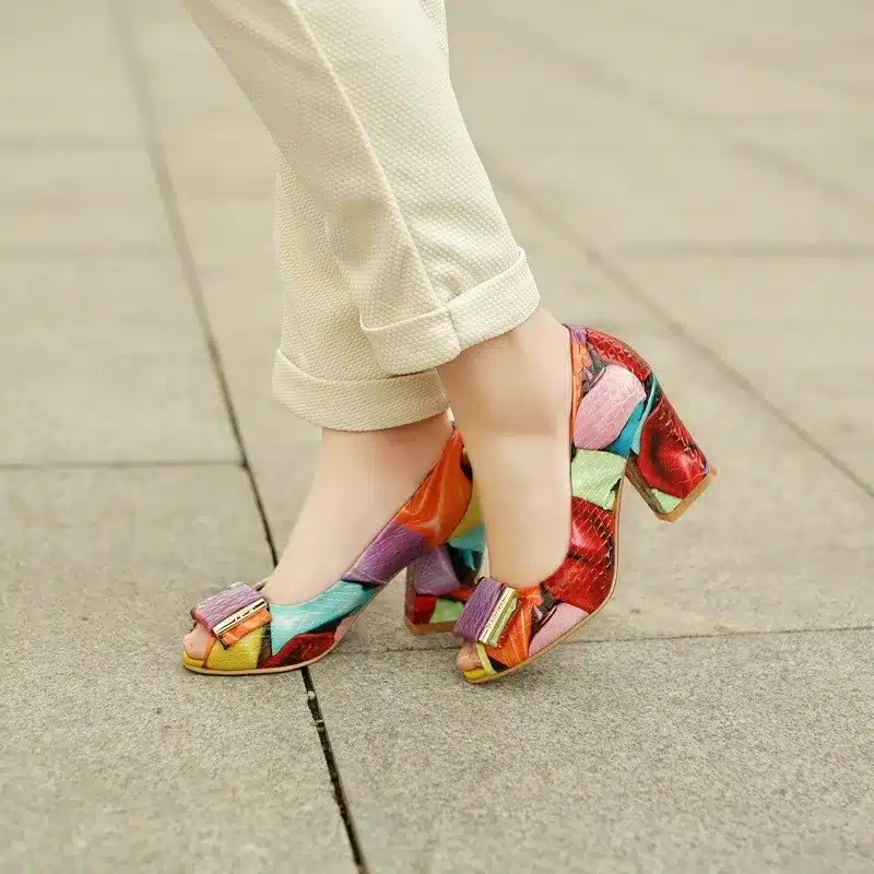EGONERY fashion pumps shoes 2017 summer women high heels open toe shoes woman office shoes plus size party ladies dance pumps 16