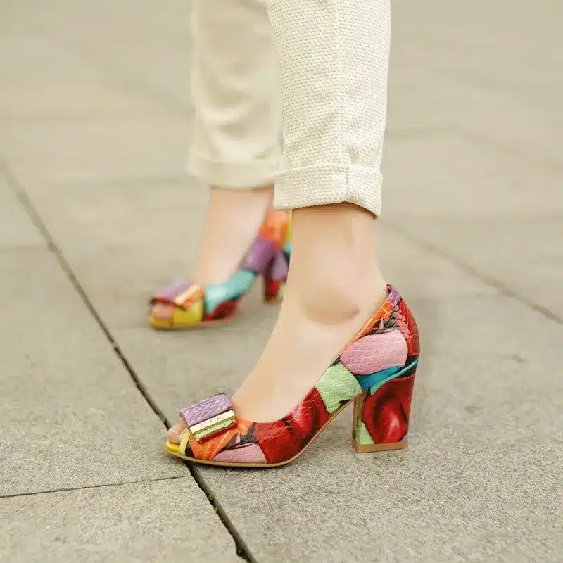 EGONERY fashion pumps shoes 2017 summer women high heels open toe shoes woman office shoes plus size party ladies dance pumps 17
