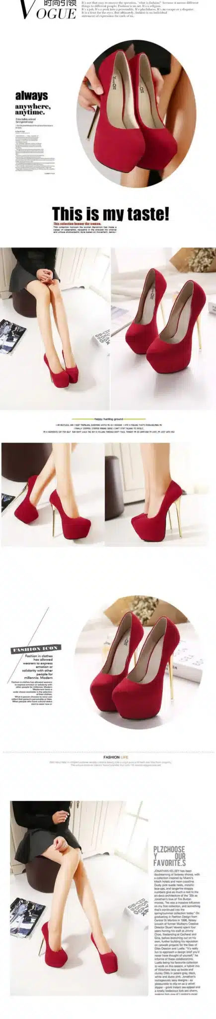 HOT New Sexy Women Pumps 16CM Round Toe High Heels Women Shoes Simple Fine Heels Women's Singles Shoes Size 34-40 15