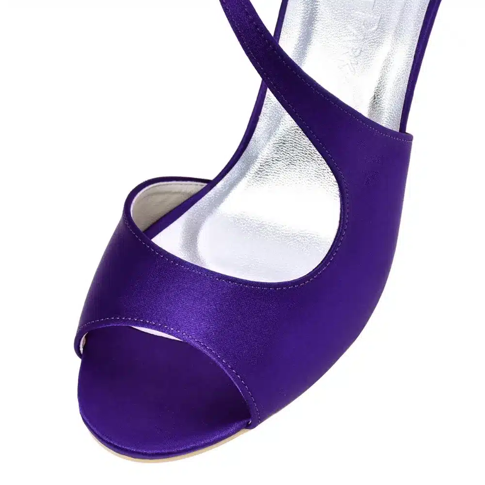 Woman High Heel Ankle Strap Sandals Teal Purple Peep Toe Bridesmaid Satin Prom Strappy Pumps Bride Wedding Bridal Shoes HP1565 15