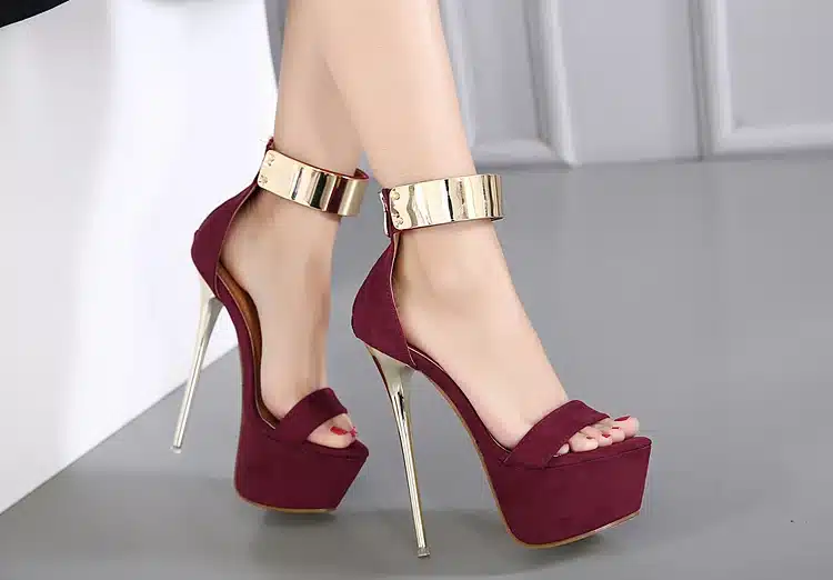 ankle strap heels platform sandals party shoes for women wedding sandals women pumps 16cm high heels sandals sexy pumps D1006 14