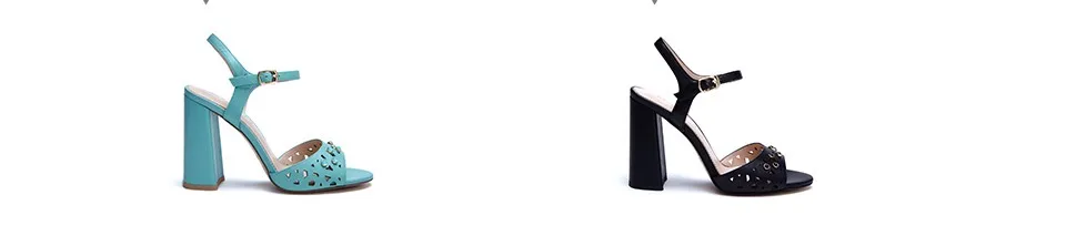 Genuine leather SANDALS high heels shoes for woman Ankle Strap Square heel Party model 35-40 size Free shipping BASSIRIANA 6