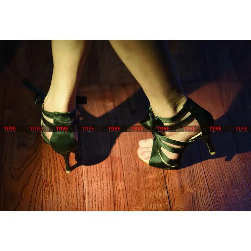 YOVE Dance Shoes Satin Women's Latin/ Salsa Dance Shoes 3.5" Slim High Heel More color LD-7007 17