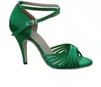 New Women Green Satin Cross Straps Ballroom Latin Dance Shoes Wholesale Salsa Dance Shoes ALL SIZE 1