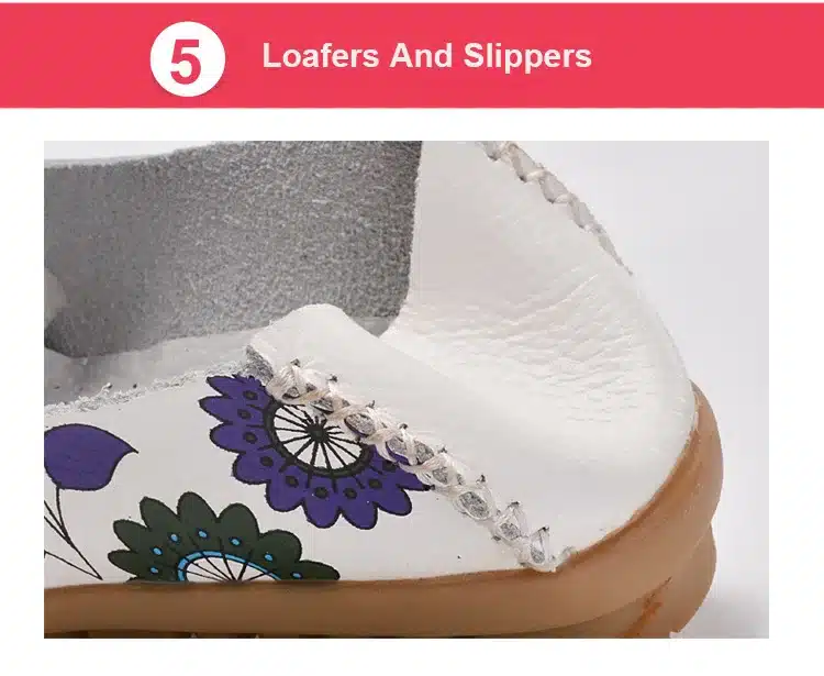 2017 New Design Print Flower Women's Casual Shoes High Quality Genuine Leather Women Flats Slip On Female Loafers Lady Boat Shoe 20