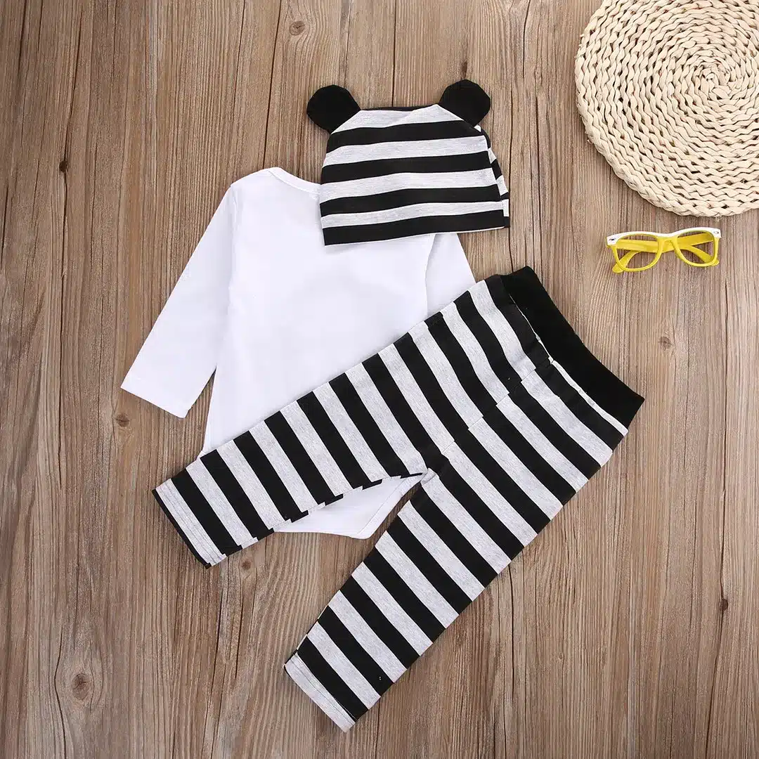 3pcs suit!! Newborn Infants Baby Boys Girls Rompers +Long Pants +Hats cartoon Outfits Set Clothes 5