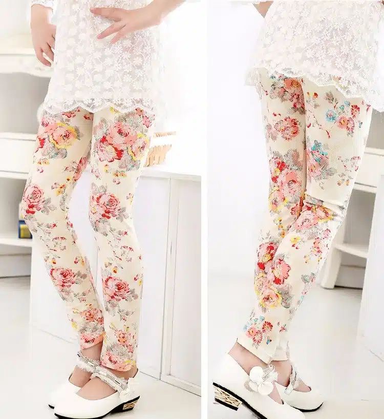 Baby Kids Childrens printing Flower Toddler Classic Leggings girls pants Girls legging 2-14Ybaby girl leggings 50