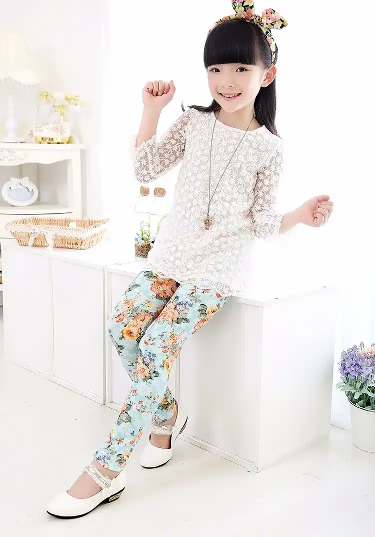 Baby Kids Childrens printing Flower Toddler Classic Leggings girls pants Girls legging 2-14Ybaby girl leggings 51