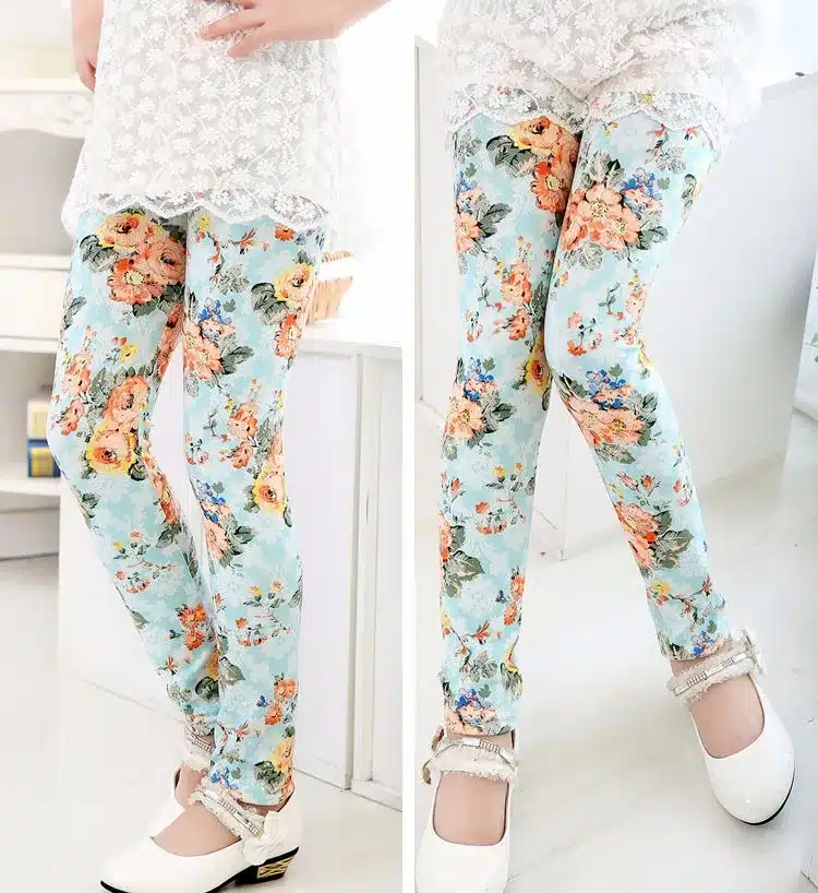 Baby Kids Childrens printing Flower Toddler Classic Leggings girls pants Girls legging 2-14Ybaby girl leggings 52