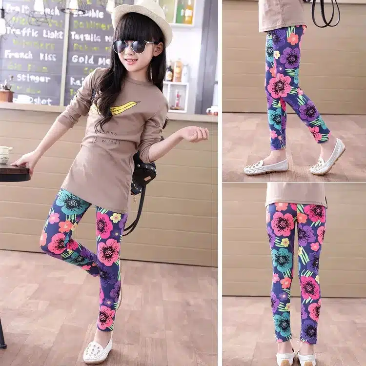 Baby Kids Childrens printing Flower Toddler Classic Leggings girls pants Girls legging 2-14Ybaby girl leggings 55