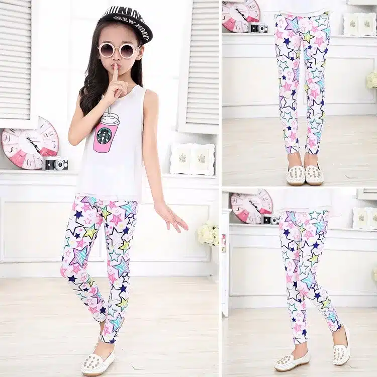 Baby Kids Childrens printing Flower Toddler Classic Leggings girls pants Girls legging 2-14Ybaby girl leggings 56