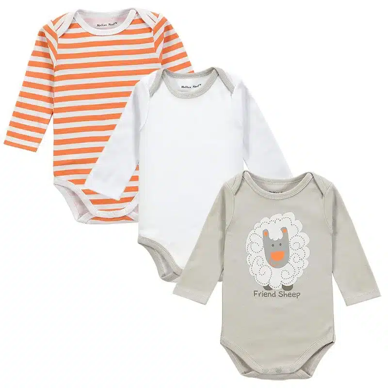 100% Cotton Baby Bodysuit 3pieces/lot Autumn Newborn Cotton Body Baby Long Sleeve Underwear Next Infant Boy Girl Pajamas Clothes 8