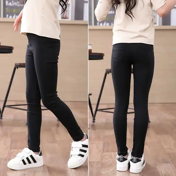 sheecute girls pants childrens candy color pencil pants Kids skinny full length trousers for 3-12Y SQB1121 9