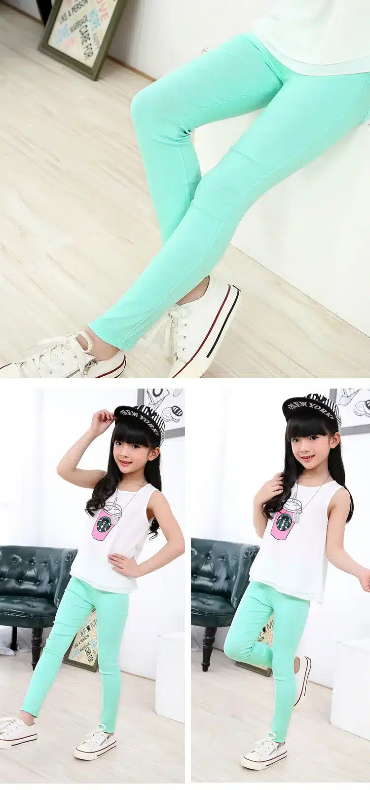 sheecute girls pants childrens candy color pencil pants Kids skinny full length trousers for 3-12Y SQB1121 10