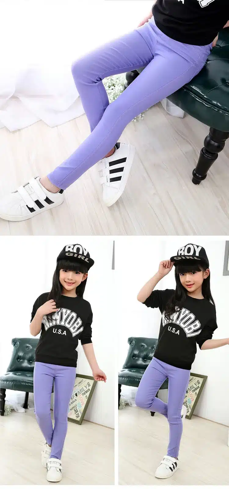 sheecute girls pants childrens candy color pencil pants Kids skinny full length trousers for 3-12Y SQB1121 12
