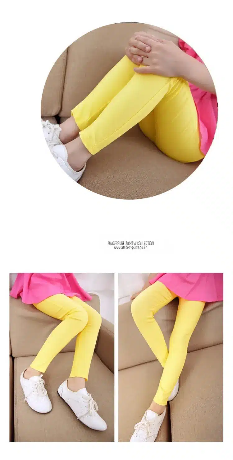 sheecute girls pants childrens candy color pencil pants Kids skinny full length trousers for 3-12Y SQB1121 18