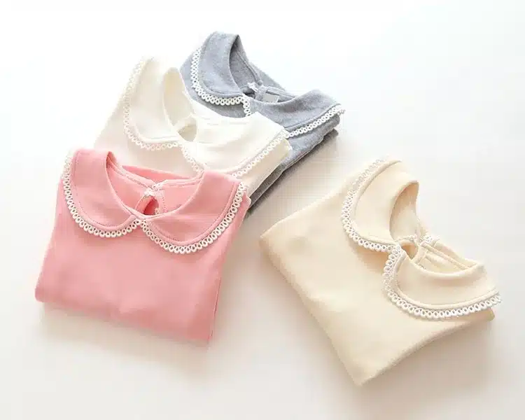 Abreeze New children T-shirts for girls spring autumn cotton girls clothing pink white kids Tee solid girls long sleeve shirts 7