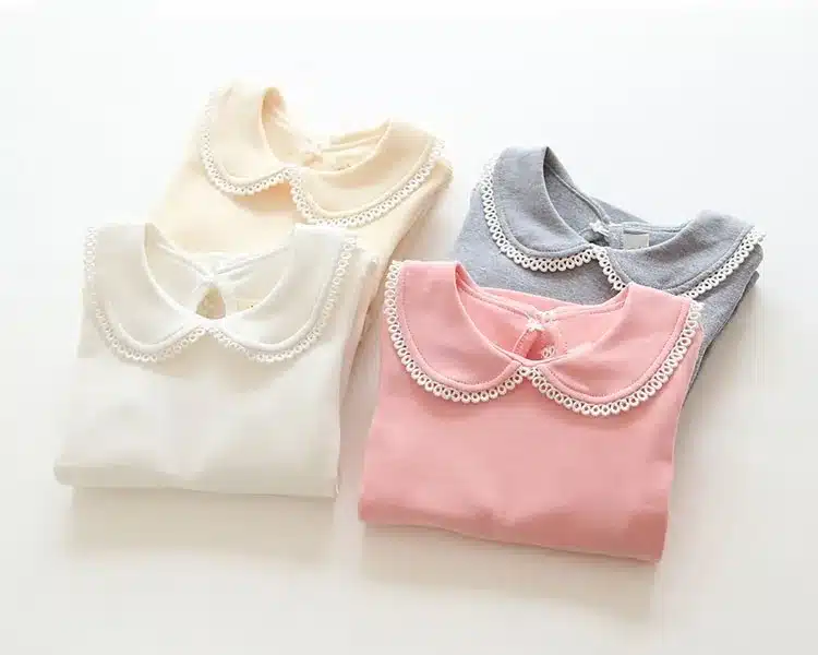 Abreeze New children T-shirts for girls spring autumn cotton girls clothing pink white kids Tee solid girls long sleeve shirts 8