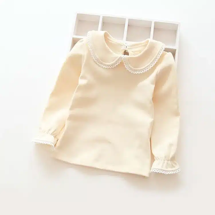 Abreeze New children T-shirts for girls spring autumn cotton girls clothing pink white kids Tee solid girls long sleeve shirts 11