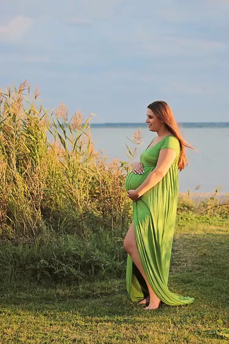 Maternity Dress For Photo Shooting Boat Neck White Dress Maternty Photography Props Short Sleeve Stretch Cotton Pregnant Dress 3