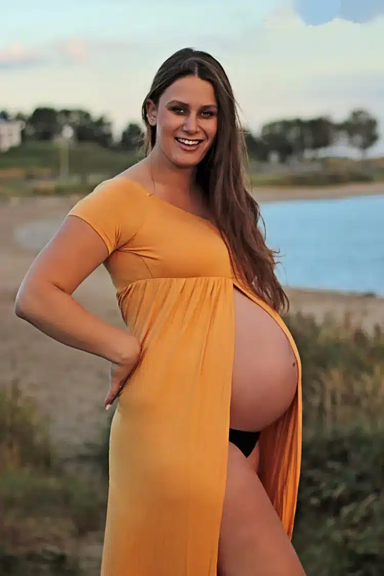 Maternity Dress For Photo Shooting Boat Neck White Dress Maternty Photography Props Short Sleeve Stretch Cotton Pregnant Dress 6