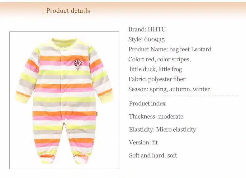 HHTU Baby Rompers clothes long sleeved coveralls for newborns Boy Girl Polar Fleece baby Clothing for Autumn/Winter 10