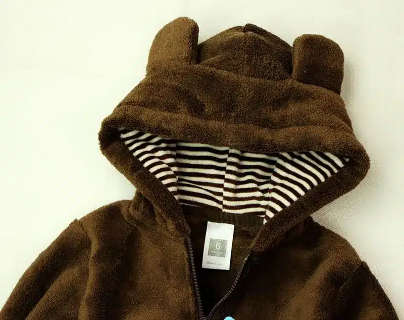Autumn Winter Baby Rompers Bear style baby coral fleece brand Hoodies Jumpsuit baby girls boys romper newborn toddle clothing 8