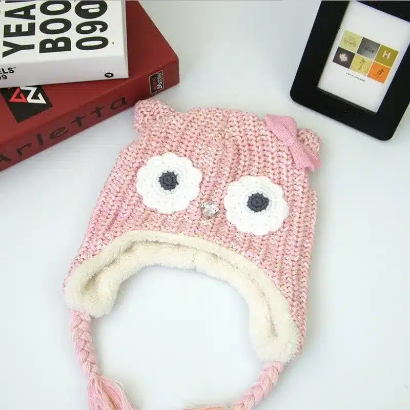 2017 New Brand LANGZHEN Girls Hats Pink Owl Kids Baby Winter Hats Bonnet Enfant Hat For Children Baby Muts KF079 11