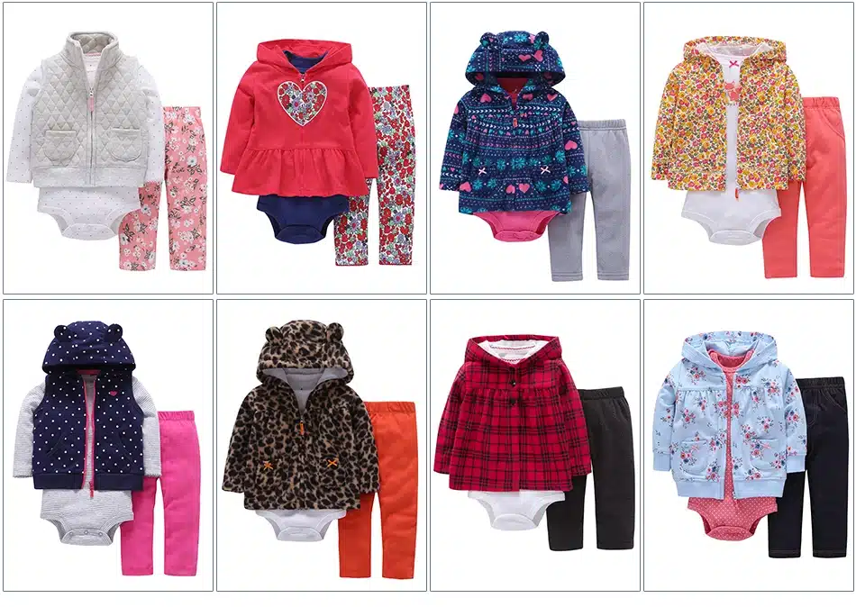 Sets 1 hooded zipper coat + pants + romper fashion cotton 2017 Baby Boy girl Clotheschildren boys cute Clothing free shipping 3
