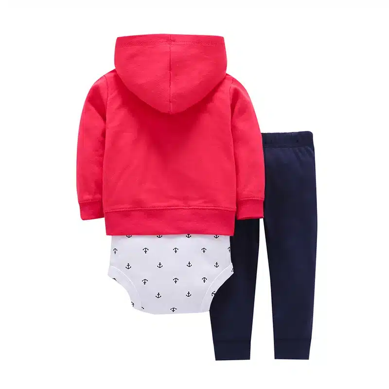 Sets 1 hooded zipper coat + pants + romper fashion cotton 2017 Baby Boy girl Clotheschildren boys cute Clothing free shipping 8