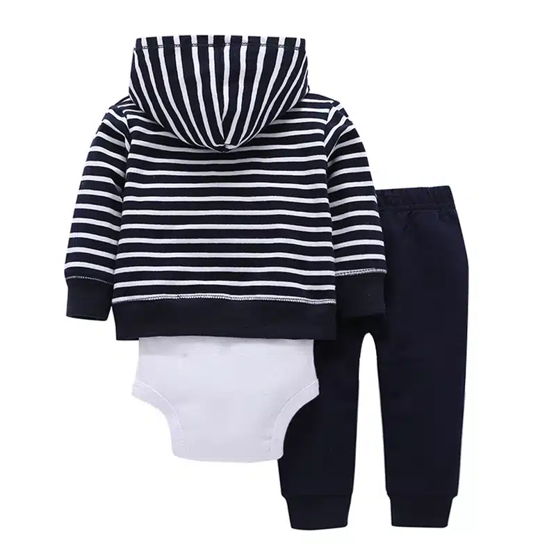 Sets 1 hooded zipper coat + pants + romper fashion cotton 2017 Baby Boy girl Clotheschildren boys cute Clothing free shipping 10