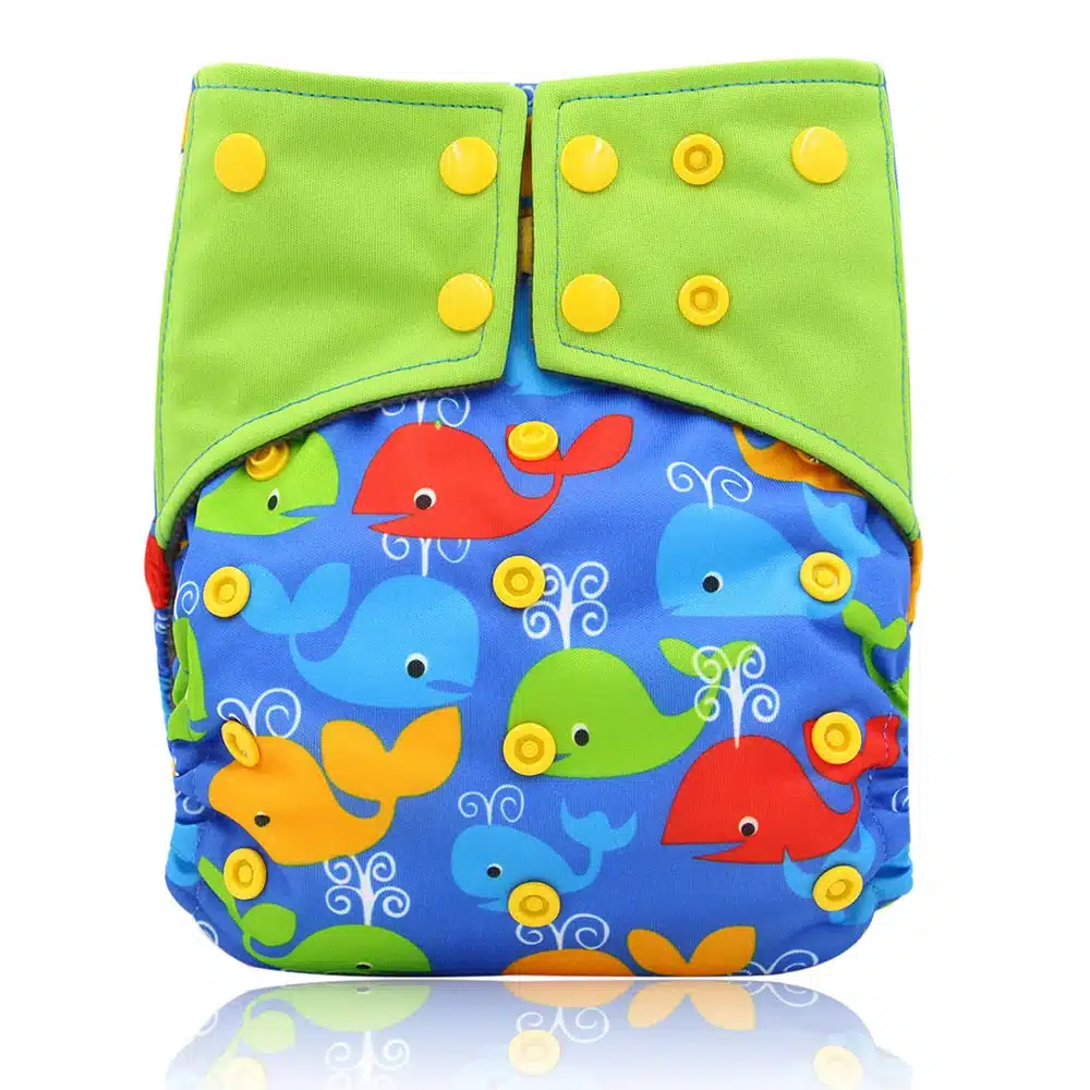 Ohbabyka Double Gussets Diapers Baby Nappies All-in-two AI2 Cloth Diaper Reusable Newborn Diapers Bamboo Charcoal Pocket Diaper 5