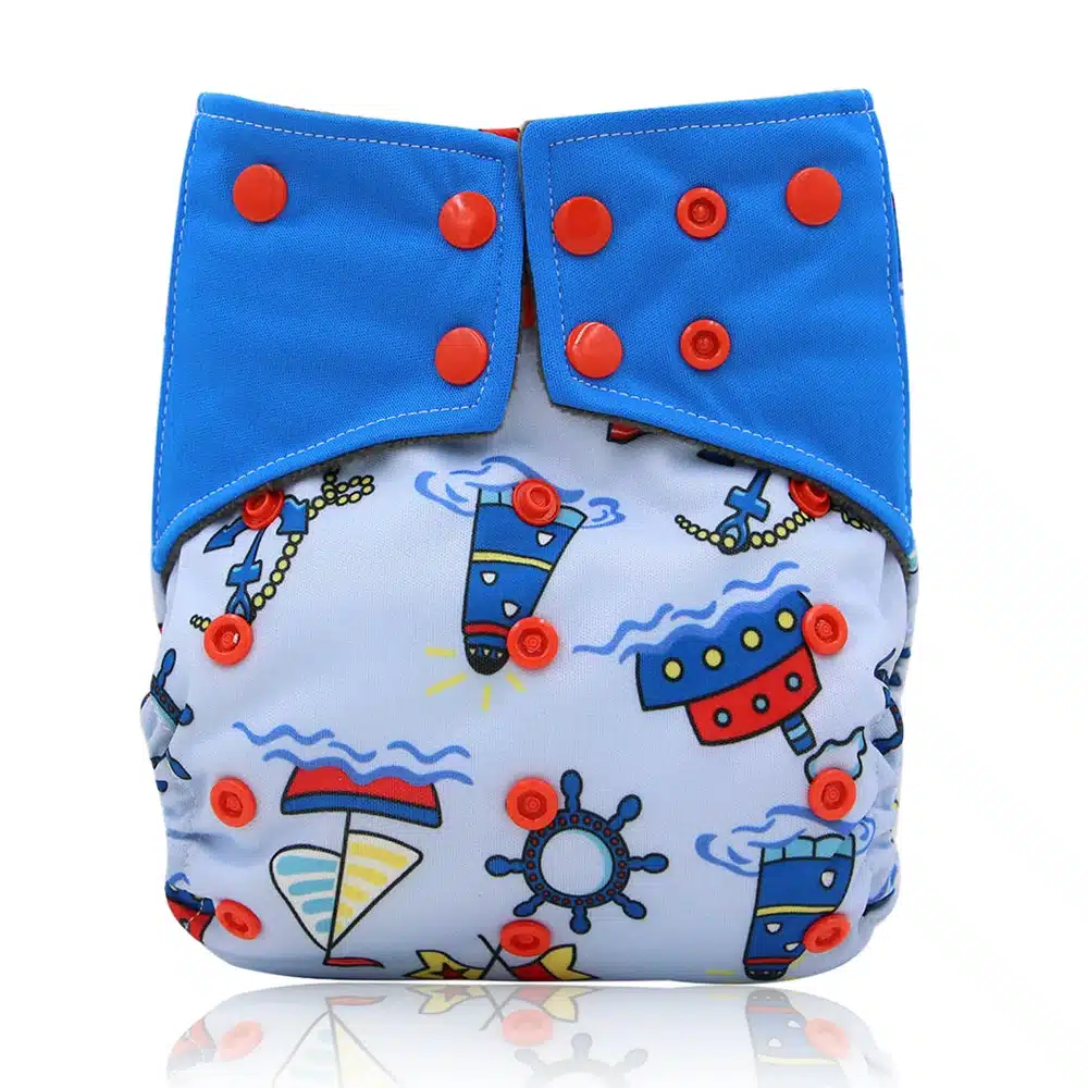 Ohbabyka Double Gussets Diapers Baby Nappies All-in-two AI2 Cloth Diaper Reusable Newborn Diapers Bamboo Charcoal Pocket Diaper 7