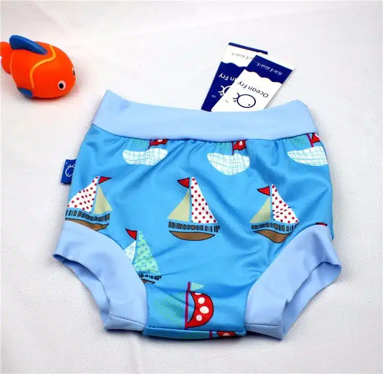 High Waist Baby Swim Diaper for Boys Waterproof Spa Swim Diapers for Swimming Nappies Washable Reusable Baby Trunks for Swimming 25