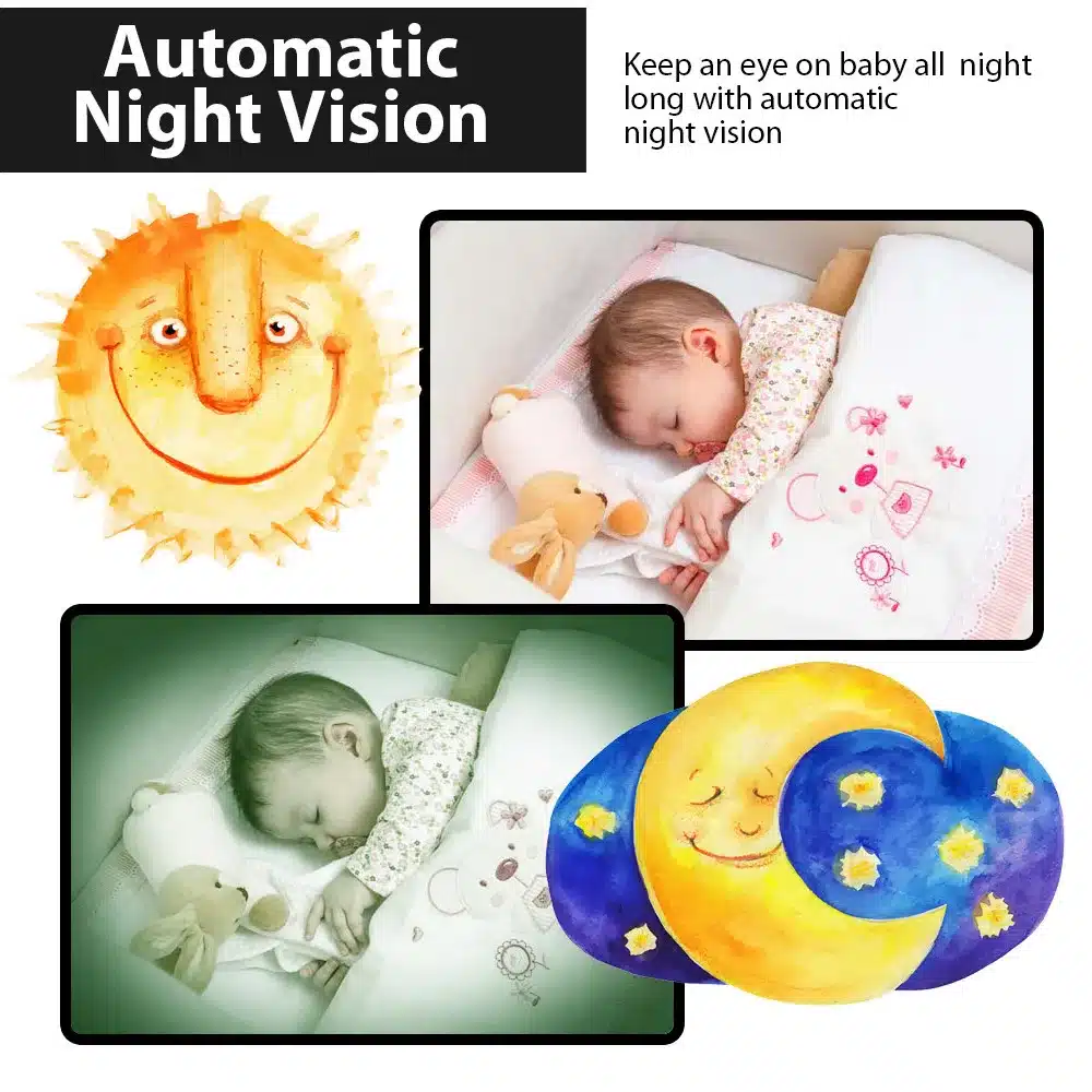 2 inch Color Video Wireless baby monitor with camera baba electronic Security 2 Talk Nigh Vision IR LED Temperature Monitoring 17