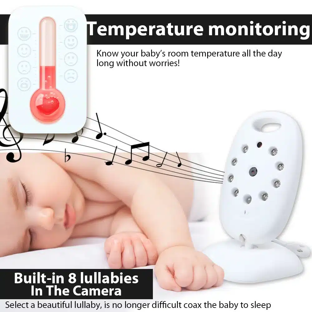 2 inch Color Video Wireless baby monitor with camera baba electronic Security 2 Talk Nigh Vision IR LED Temperature Monitoring 19
