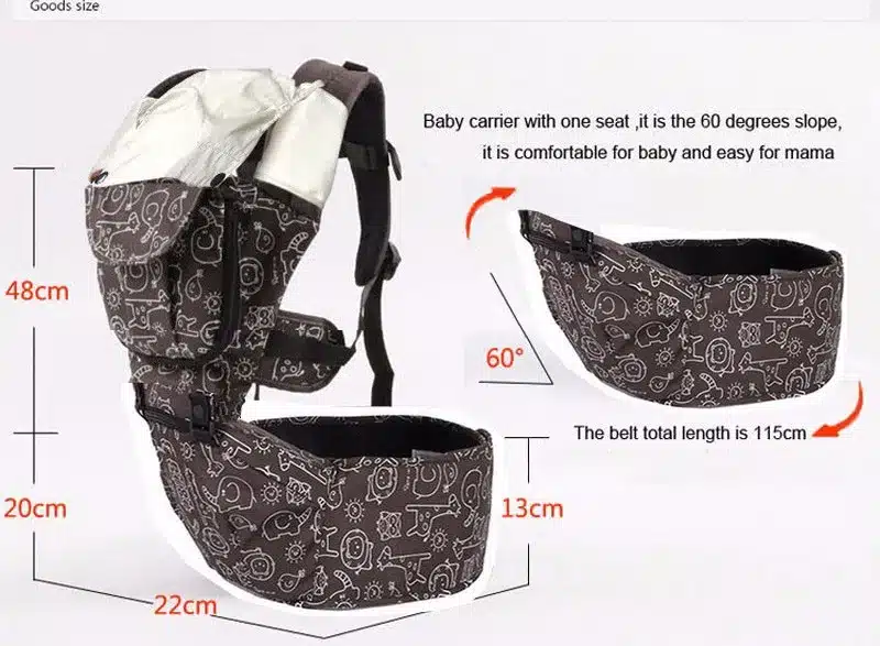 360 Baby Carrier 10-12 Months Baby Hipseat 20kg Infant Backpack Carriers Front Facing Kangaroo Baby Wrap Polyester Manduca Print 10