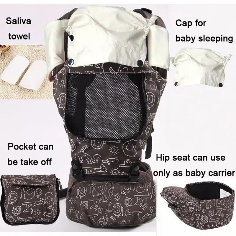 360 Baby Carrier 10-12 Months Baby Hipseat 20kg Infant Backpack Carriers Front Facing Kangaroo Baby Wrap Polyester Manduca Print 23