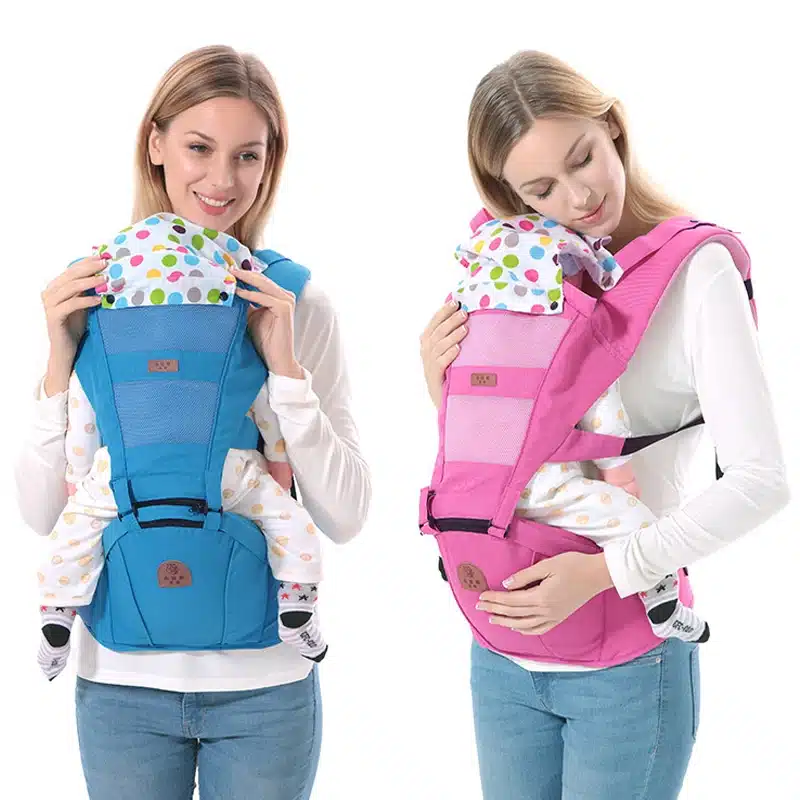 2 In 1 Ergonomic Baby Carrier Multifunctional Baby Sling 4 Seasons Breathable Hooded Kangaroo For 3 To 30 Months child 4