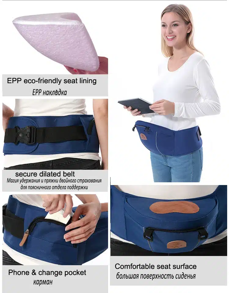 2 In 1 Ergonomic Baby Carrier Multifunctional Baby Sling 4 Seasons Breathable Hooded Kangaroo For 3 To 30 Months child 11